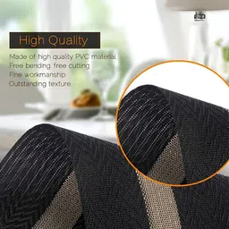 UniKart Black & Brown 8 Pieces Striped Anti-Slip Rectangle Table Placemats image 5