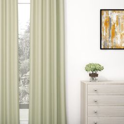 Story@Home Faux Silk Solid Solid 300GSM Beige Room Darkening Blackout Long Door Curtain - Set Of 1-picture-19