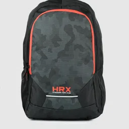 HRX by Hrithik Roshan Unisex Black & Grey Graphic Eco4 Backpack image 1