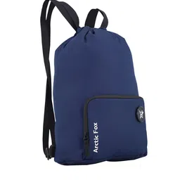 Arctic Fox Unisex Navy Blue & Black Solid Backpack image 4