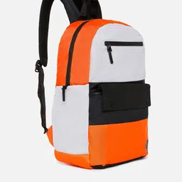SPYKAR Men Orange & Black Colourblocked Polyester Backpack image 5