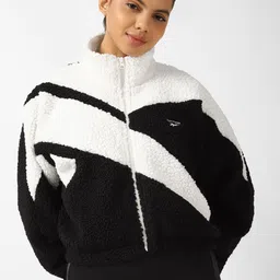 Reebok Cl Winter Sherpa Colourblocked High Neck Zip-Up Sporty Jacket-picture-26