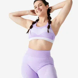 domyos Sports Bra Medium Support Seamless - Lilac-picture-21