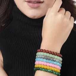 NVR Unisex Set Of 7 Artificial Beads Bracelet image 3