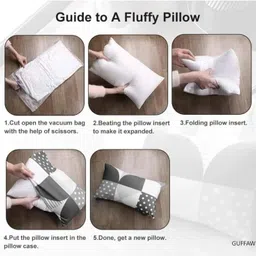 ypoloipo LUXURY Polyester Fibre Solid Sleeping Pillow Pack of 2 image 4