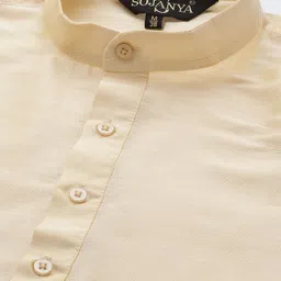 SOJANYA Silk Cotton Kurta With Churidar & Nehru Jacket image 3