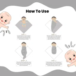 the little lookers Self Design Crib Swaddling Baby Blanket for Mild Winter image 5