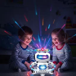 sarasi Dancing Robot Toy for Kids, Flashing Lights & Musical Sounds, 360 Stunt image 3