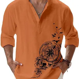 deelmo Men Solid Cotton Blend Straight Kurta-picture-17
