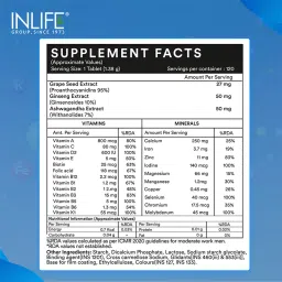 INLIFE Multivitamin Tablets for Men | 120 Tablets | Enriched with Zinc, Vitamin C, Vitamin D3, and Essential Multiminerals | Supports Energy, Stamina, and Immunity | Supports Overall Health & Wellness image 3