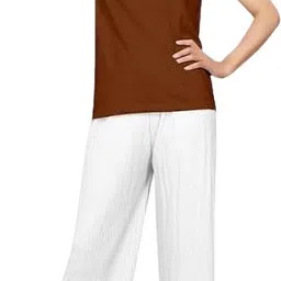 khdijh creation Women Regular Fit, Comfort Fit White Cotton Blend Trousers-picture-26