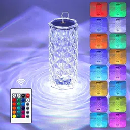QueryZen Acrylic 3D Night Light Remote Control Crystal Lamp 16 Color Dimmable LED Lamp Table Lamp-picture-23