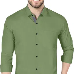 vtexx Men Regular Fit Solid Slim Collar Formal Shirt image 1
