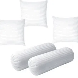 raccoon Decor Set OF 3 Cushion and 2 Microfibre Stripes Bolster Pack of 5-picture-11