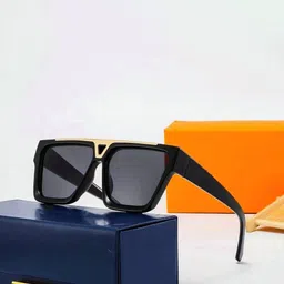 Eyedens Unisex Square Sunglasses with UV Protected Lens F-Blk_Lv_Square-image-54