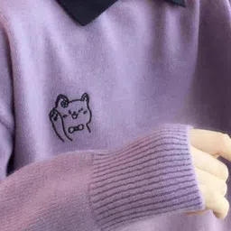 DressBerry Polo Collar Long Sleeves Acrylic Pullover image 3