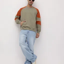 The Roadster Life Co. Colourblocked Raglan Sleeves Sweatshirt image 3