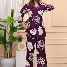 Sajke Printed Shirt Collar Shirt With Palazzos Co-Ords image 3