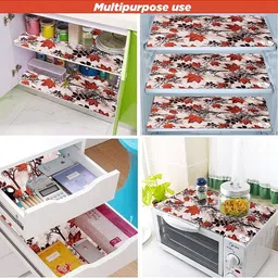 E-Retailer 8 Pieces Set Of 1 Refrigerator Top Cover 1 Fridge Handle Cover & 6 Fridge Mats image 2