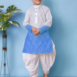 Cae Boys Embroidered Regular Pure Cotton Kurta with Patiala-picture-22