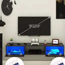 ANIKAA Orilo Maroon Wall Mount Modern TV Unit-1.57 m image 3