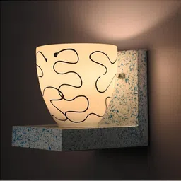 1ST TIME Black & White Colourblocked Wood Contemporary Rectangle Shaped Wall Lamp image 5