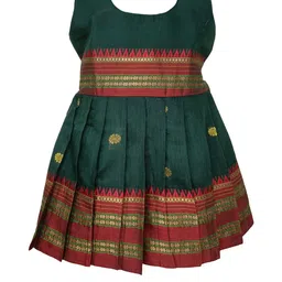 AMBA COLLECTION BOUTIQUE Girls Ethnic Motifs Self Design Cotton Fit & Flare Ethnic Dress-image-79
