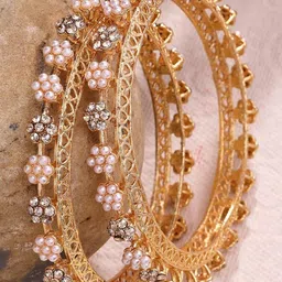 Sukkhi Gold-Plated Set Of 2 Stone-Studded Bangles-image-65
