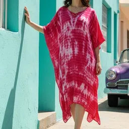 Maaesa Tie and Dye Dyed Kaftan Dress-picture-38
