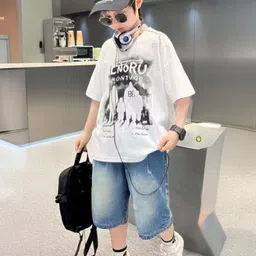 Xsole Boys Graphic Printed Round Neck Cotton Oversized T-shirt image 3