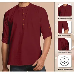 ZBIO Men Thread Work Kurta image 4