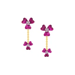 Joyalukkas Women 22Kt Gold Triheart-Petal Flower Drop Earring image 4