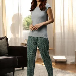 Kryptic Pack Of 2 Printed Pure Cotton Relaxed-Fit Lounge Pants image 3