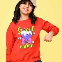 NUSYL Girls Graphic Printed Long Sleeves Round Neck Oversized Pullover Sweatshirt-image-81