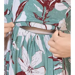 EASY MOM Floral Print Cowl Neck Fit & Flare Maxi Dress image 3