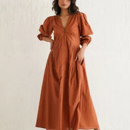 Tailor Didi Women Puff Sleeve A-Line Dress-picture-10