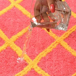 MAA HOME CONCEPT Pink & Yellow Textured Anti-Skid Bath Rugs image 5