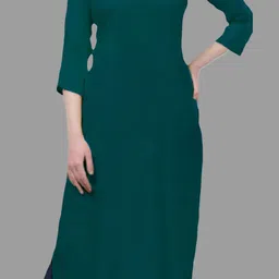 Coft Selection Of 2 Round Neck Crepe Straight Kurta image 3