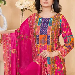 JAY NAGNATH FAB Printed Art Silk Kurta Sets image 2