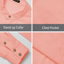 Yugnik Men Mandarin Collar Roll-Up Sleeves Kurta image 2