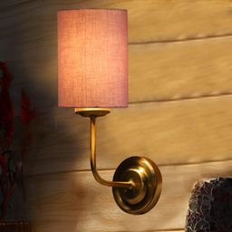 Devansh Grey & Gold-Toned Metal Traditional Cylinder Shaped Wall Lamp-image-51