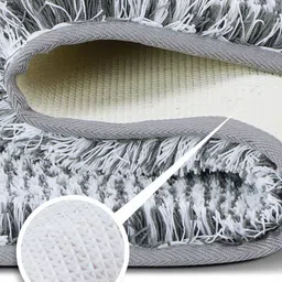 OBSESSIONS Grey & White Printed 2400 GSM Rectangular Bath Rugs image 3