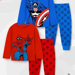 Marvel by Miss and Chief Boys Pack Of 2 Printed T-shirts With Pyjamas-picture-45