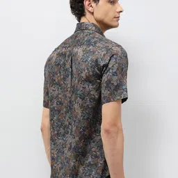 U.S. Polo Assn. Tailored Fit Spread Collar Floral Printed Pure Cotton Opaque Shirt image 4