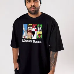 FLYIND VOGUE OUTFIT Men Looney Tunes Bio Finish Graphic Printed Cotton Oversized T-shirt-picture-25