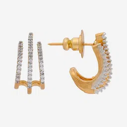 Kushal's Fashion Jewellery Gold-Plated Party Zircon Classic Half Hoop Earrings-picture-41