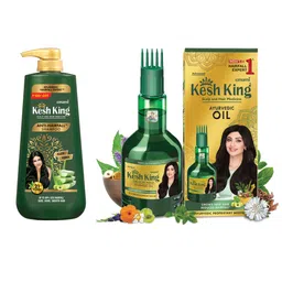 Kesh King Set of Anti-Hairfall Shampoo 600ml & Ayurvedic Hair Oil 200ml image 1