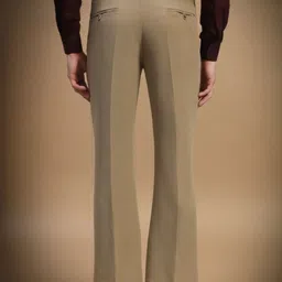 AXNIS Men Relaxed Straight Leg Wrinkle Free Pleated Trousers image 2