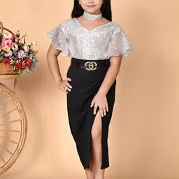 SPAMitude Girls Embellished Flared Sleeve Bodycon Maxi Dress-picture-34