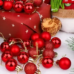 CraftVatika Green & Red 24 Pieces Christmas Hanging Ornament image 3